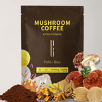 Pablo Blue Instant Mushroom Coffee with 10 Adaptogenic Mushrooms, 30 Servings