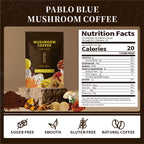 Pablo Blue Instant Mushroom Coffee with 10 Adaptogenic Mushrooms, 30 Servings