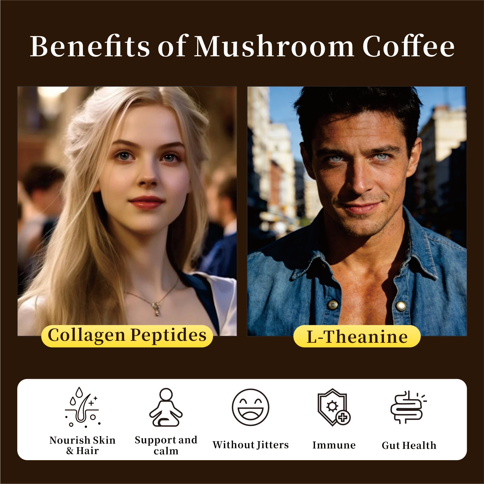 Pablo Blue Instant Mushroom Coffee with 10 Adaptogenic Mushrooms, 30 Servings