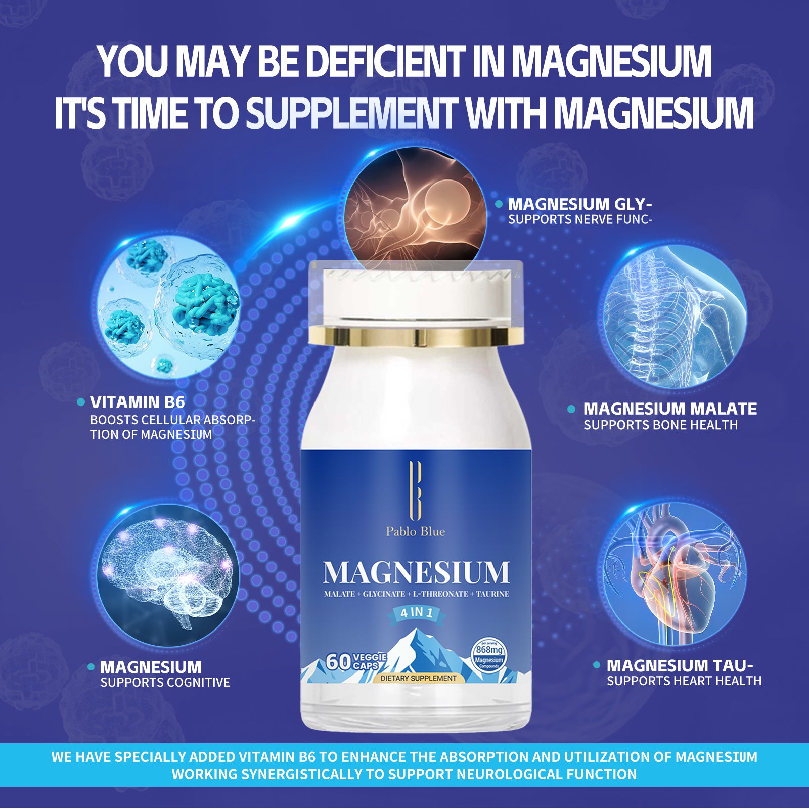 Magnesium Glycinate Complex for Women & Men