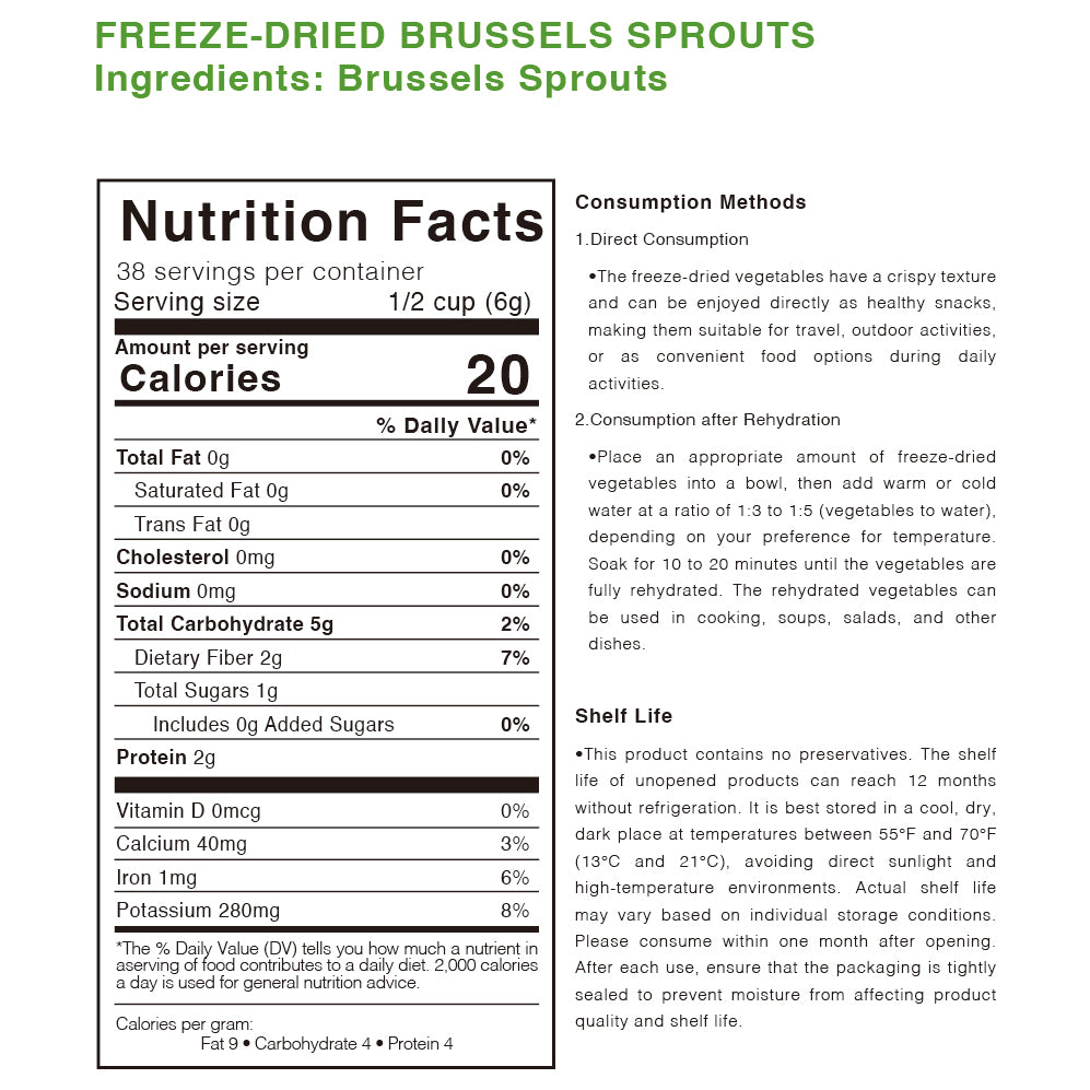 Freeze Dried Brussels - Healthy Snacking