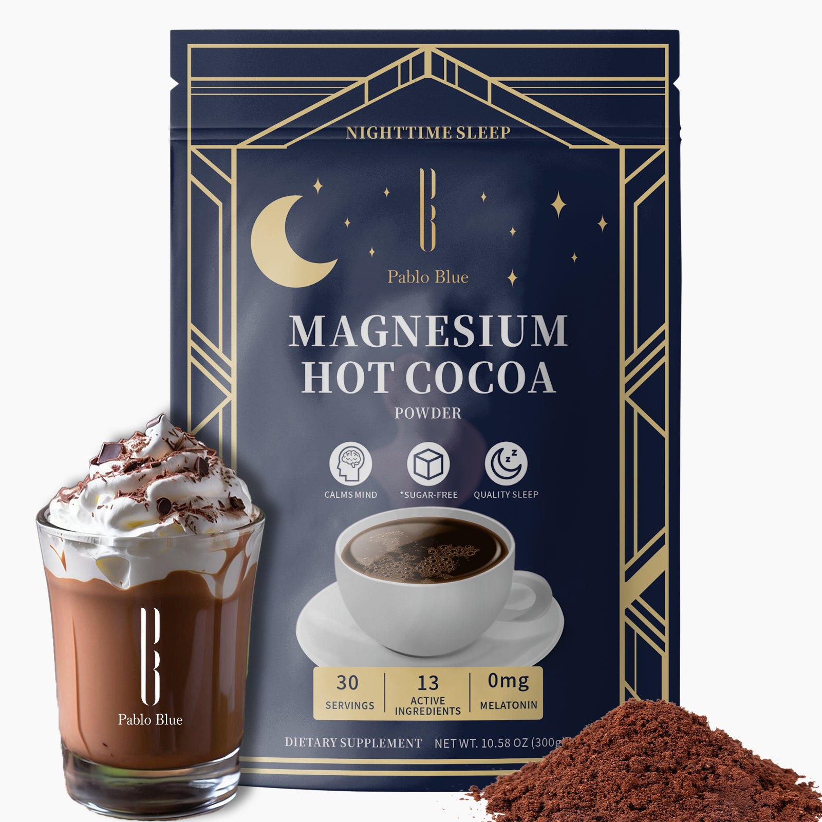 Pablo Blue Magnesium Hot Cocoa Mix, 10.58oz 