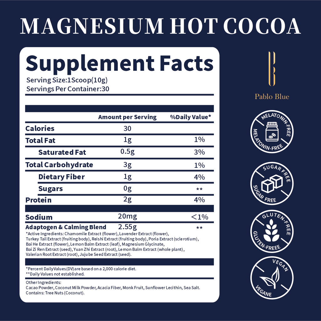 Pablo Blue Magnesium Hot Cocoa Mix, 10.58oz 