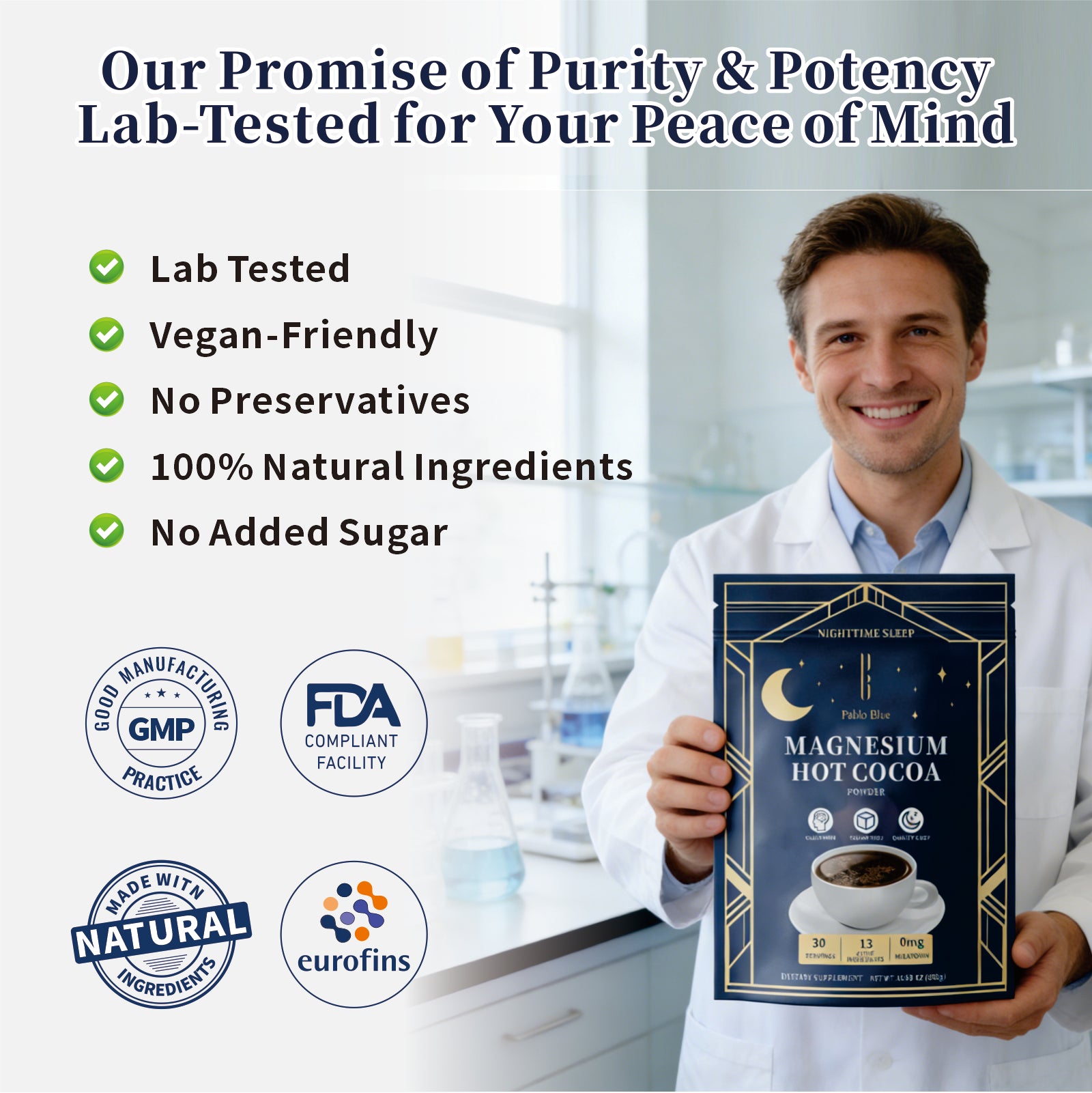 Pablo Blue Magnesium Hot Cocoa Mix, 10.58oz 